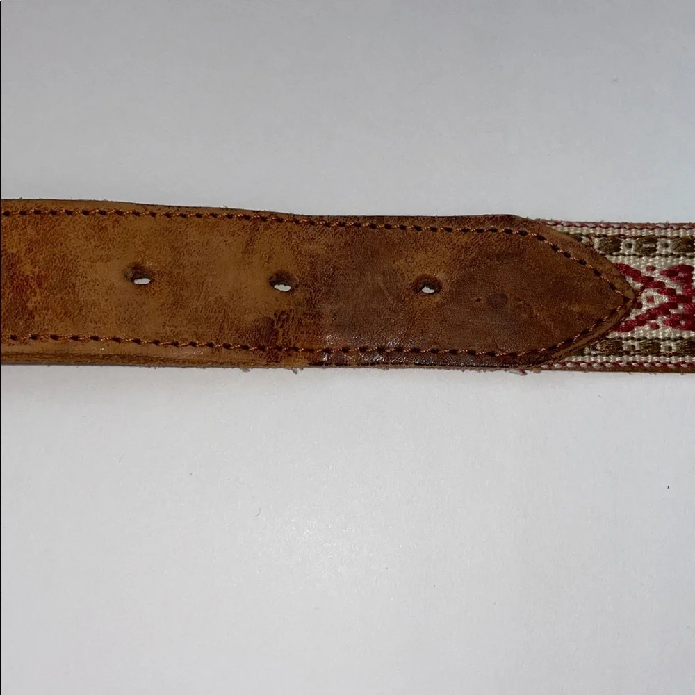 Vintage Style Embroidered leather belt. 34” - Picture 7 of 7